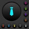 Tie dark push buttons with color icons