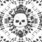 Tie dye shibori skulls seamless pattern. Skull watercolour abstract texture