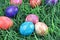 Tie Dyed Easter Eggs in Grass