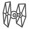 TIE Fighter line icon, star wars concept, imperial starfighter eyeball vector sign on white background, outline style