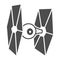 TIE Fighter solid icon, star wars concept, imperial starfighter eyeball vector sign on white background, glyph style