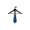Tie on hanger icon on white background, Men`s store logo
