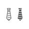 Tie line and glyph icon, clothing and formal, necktie sign, vector graphics, a linear pattern on a white background.