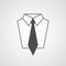 Tie and shirt design icon. Business flat symbol concept.
