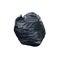 Tied black rubbish bag isolated on white background