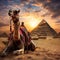 Tied Camel Standing Front Pyramids