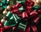 Tied with Love Captivating Christmas Bows and Ribbons.AI Generated