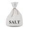 Tied Rustic Canvas Linen Sack or Bag with Salt Sign. 3d Rendering