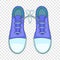 Tied shoes joke icon, cartoon style