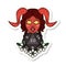 tiefling with natural twenty dice roll sticker