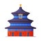 Tiered Pagoda Building as Traditional Cultural Chinese Architecture Vector Illustration