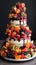 Tiered Wedding Cake with fruits