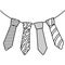 Ties icon cartoon black and white