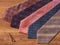 Ties on the wooden background
