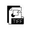 TIFF file black linear icon