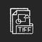 TIFF file chalk white icon on black background