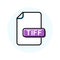 TIFF file format, extension color line icon