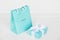 Tiffany and Co. iconic blue gift boxes on white background.