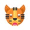 Tiger afraid expression face funny emoji vector