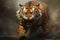 Tiger in Aggressive Sprint and Growl. Generative By Ai