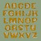 Tiger alphabet of bold letters white and orange with black stripes