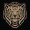 Tiger Angry tiger face tiger head king tiger tattoo vector illustration