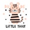 Tiger baby cute print set. Cool african animal