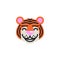 Tiger Beaming Face with Smiling Eyes flat icon