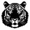 Tiger, black color, tattoo style, vector