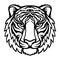 Tiger.Black vector silhouette. Symbol 2022 New Year. Template for laser and paper cutting