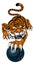 Tiger Bowling Ball Animal Sports Team Mascot