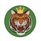 Tiger with crown roars