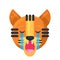 Tiger crying expression cute funny emoji vector