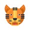 Tiger cute animal boring expression emoji vector