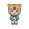 Tiger cute mascot soccer related design