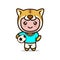 Tiger cute mascot soccer related design