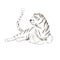 Tiger digital clip art cute animal of africa sketch