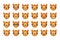 Tiger emoji different mood collection set vector