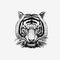 Tiger face drawing vector illustration animal badge bengal