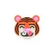 Tiger Face Savoring Food flat icon