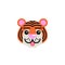 Tiger Face with Tongue flat icon