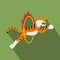 Tiger in flaming hoop illustration