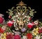 Tiger flowers embroidery baroque gold