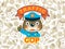 Tiger the funny traffic cop on seamless pattern background, including cars, traffic sign, tiger head