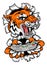 Tiger Gamer Video Game Controller Cartoon Mascot