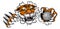 Tiger Golf Ball Sports Team Cartoon Animal Mascot