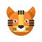 Tiger happy emoji laughing from funny joke vector