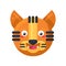Tiger happy expression funny comic emoji vector