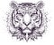 Tiger head abstract pattern symbol 2022 year zodiac sign