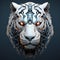 A tiger head that is a futuristic machine of the future world. Wildlife Animals. Illustration, Generative AI